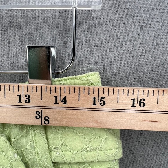 DEREK LAM 10 CROSBY Shorts Womens 10 Matcha Green Monterey Belted Floral Eyelet - Picture 15 of 16